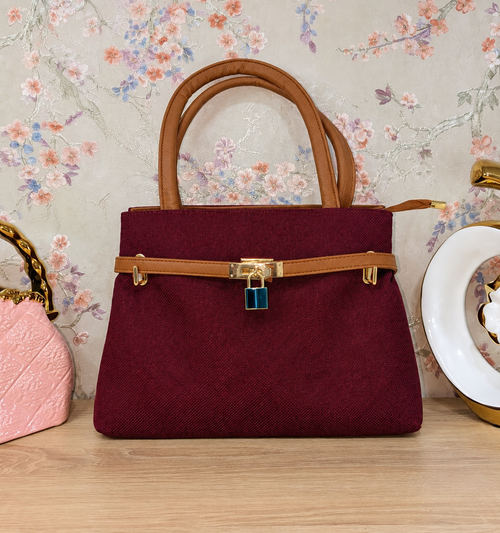 Sac Élégance à Fermoir coloris Bordeaux